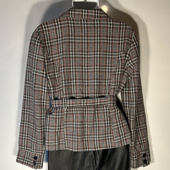 Kamikaze SZ L Glen Plaid button front jacket academia essential office casual - Picture 3 of 8